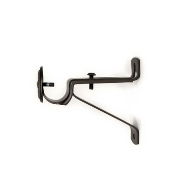 特力屋 金屬窗簾桿可調式梅花鈕托架 霧黑色 2入