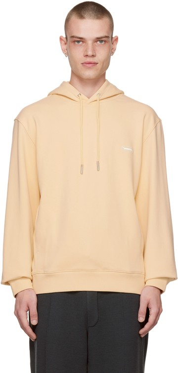 Solid Homme 黄色刺绣连帽衫