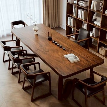 公司貨 最低價 實木桌 長桌 工作桌 辦公桌 實木書桌 工作臺 簡約餐桌 南美胡桃木條形餐桌工作臺學習閱讀長條桌新中式實木茶桌簡約餐桌