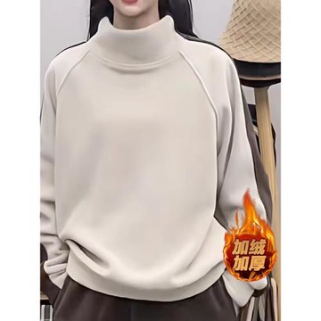 清倉撿漏外貿出口秋冬季保暖衛衣立領拼色洋氣搖粒絨加厚百搭外套