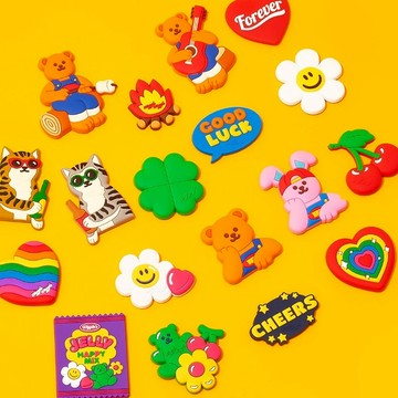 【blank.】Wiggle Wiggle PVC冰箱貼(3入組)-露營小熊/喝酒小貓/幸運櫻桃/好朋友/小熊軟糖/永遠的愛