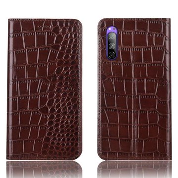 適配Sony索尼Xperia5手機殼全包真皮套翻蓋防摔保護套鱷魚平紋