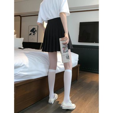 2024年夏季新款半身裙女百褶裙高腰a字顯瘦黑色短裙垂感裙子春秋