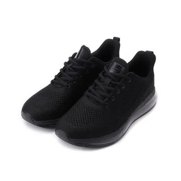 25.5 C&K 飛織全氣墊跑鞋 全黑 男鞋