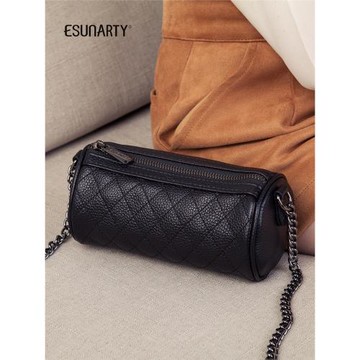 手機包洋氣小包包2025新款時尚真皮鏈條單肩包女士百搭迷你圓筒包