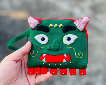 舞獅L型拉鍊小包