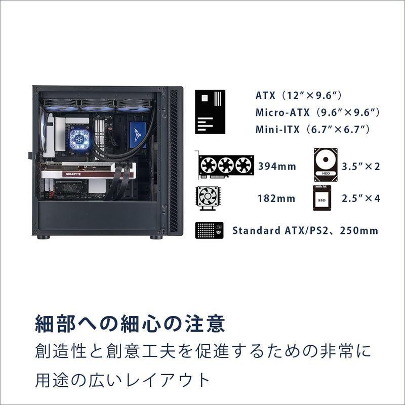 Silver Stone SETA Q1 ブラック 静音ケース ATX ミドルタワーケース