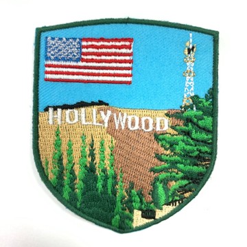 美國 好萊塢 usa hollywood 補丁臂章燙 刺繡燙布貼 diy衣飾立體繡貼