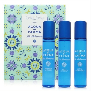 【Acqua Di Parma】 帕爾瑪之水 藍色地中海香氛探索組禮盒 12MLX3入 (卡布里島橙+加州桂+無花果)