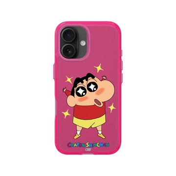 iPhone 16 Clear 粉漾桃 - 蠟筆小新 Crayon Shinchan - 小新星星眼