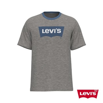Levis 男款 滾邊短袖T恤 / 經典Logo / 寬鬆休閒版型 麻花灰