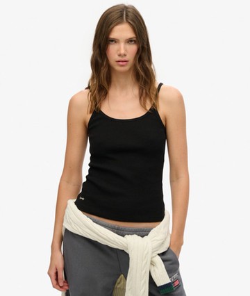 Superdry Women's Athletic Essentials Scoop Neck Vest Black Size: 12