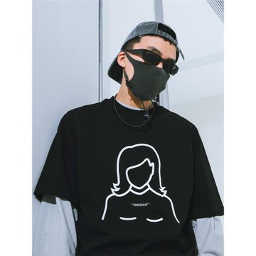 【149元任選三件】玩樂局Onceok簡筆線條插畫印花純棉圓領短袖T恤