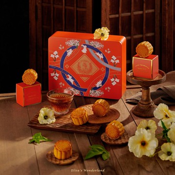 【金月流心】中秋奶黃流心月餅禮盒 (鐵盒封面可印製LOGO)