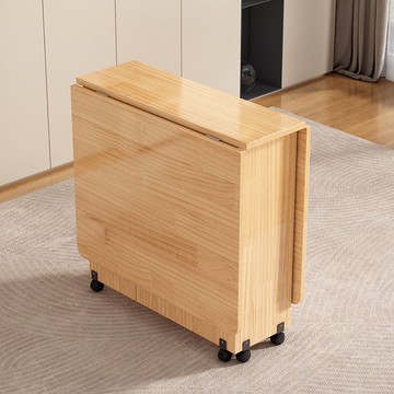 折疊餐桌 實木餐桌 純實木折疊桌子餐桌小戶型餐桌移動多功能長方形飯桌簡約吃飯家用