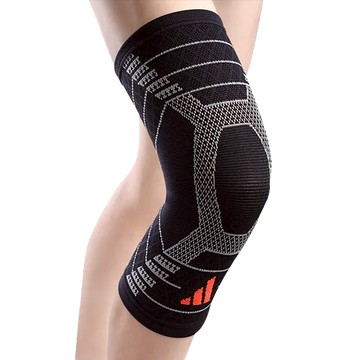 adidas 愛迪達 wucht P3高機能3D立體針織加強型彈性運動護膝  1個  黑色 + 灰色