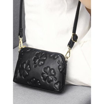 手拿包女小包韓版2025新款潮真皮個性時尚壓花單肩小挎包女貝殼包