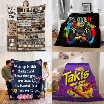 跨境專供熱賣法蘭絨毛毯沙發毯印花蓋毯辦公室毯子卡通動漫DIY毯