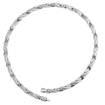 【RJ New York】雙色麻花蛇紋不鏽鋼鎖骨鍺石男女項鍊(2色可選)