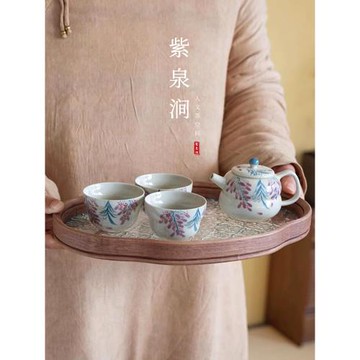 JOJO'S L. PD.紫泉澗.草木灰手繪紫藤花茶壺一壺兩三杯 | 勘察