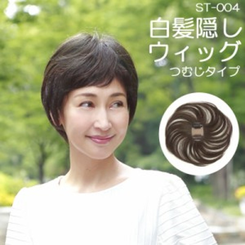 送料無料 頭頂部ウィッグ 黒 ウィッグ 部分かつら ヘアピース ブラック