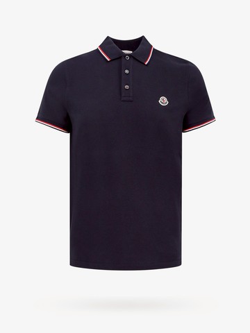 Cotton polo shirt with frontal logo patch - MONCLER - gender_Man