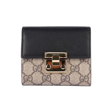【GUCCI 古馳】779799 經典金屬釦拚色中夾 (黑色)