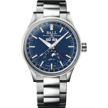 BALL 波爾錶 Engineer II Moon Calendar 月相顯示多功能機械錶(NM3016C-S1J-BE)-40mm-藍面鋼帶【刷卡回饋 分期0利率】【APP下單點數13倍送】
