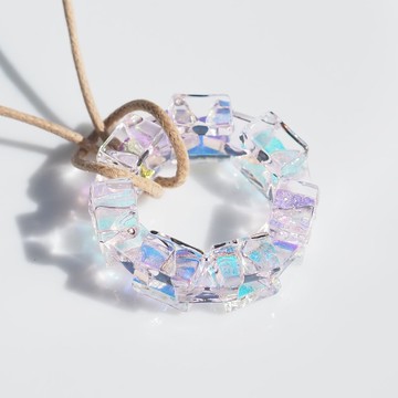 會發光的水晶玻璃圓環 (極光戒指【迷你】【櫻花】) 項鍊 【預約製作】