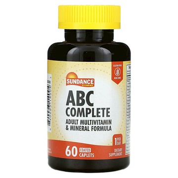 Sundance Vitamins, ABC Complete，成年人多維生素和礦物質配方，60 片包衣囊片
