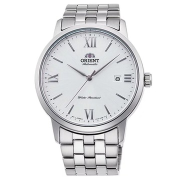 ORIENT 東方錶 官方授權 男 DATE系列 簡約羅馬機械鋼帶腕錶-白(RA-AC0F10S)41.6mm