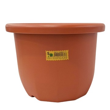 翠筠 仿陶圓盆  1尺  1件  仿陶圓盆 棕色