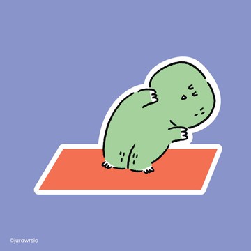 Jurawrsic 氯乙烯（PVC）模切貼紙，全息（Hologram）塗層，防水，模切（die-cut），恐龍，瑜伽 3。