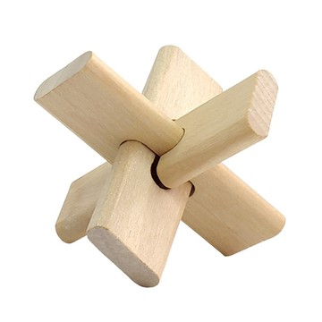 魯班鎖 木製三通孔明鎖 解鎖玩具 訓練腦力 益智組合玩具積木 智力環智慧鎖學生獎品 客製化禮品專家5977