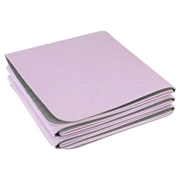 TPE 好觸感無味加厚瑜珈墊 附贈環保手提袋  183 x 61cm  淺紫 + 灰色  1個