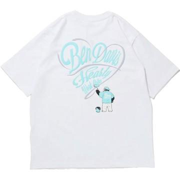 BEN DAVIS 26580048-07 SCRIPT HEART TEE 短T (白色)