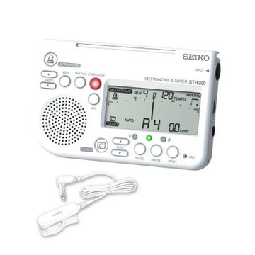 『SEIKO 精工』二合一數位節拍器 / 調音器含拾音夾 STH200+STM30 白色款 / 公司貨
