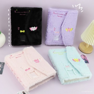 🍑優選🍑抖音小紅書毛絨卡冊四宮格3寸小卡收納冊活頁拍立得相冊可拆卸 RKXQ