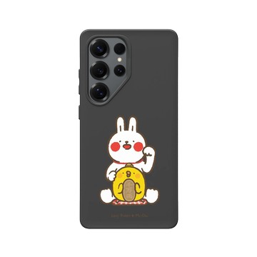 Galaxy S25 Ultra SolidSuit 黑 - 懶散兔與啾先生 Lazy Rabbit and Mr.Chu - 招財