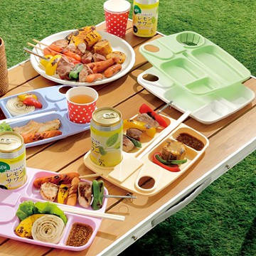 單手彩色餐盤 5入組  25.3 x 19.4 x 2.5cm  1組