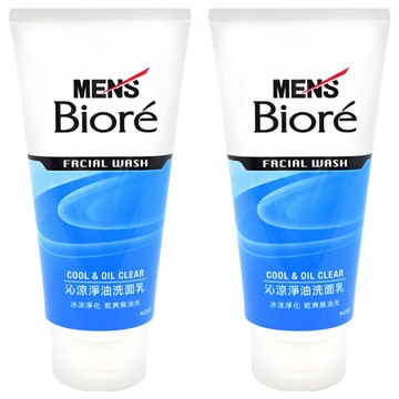 MEN's Biore 男性專用沁涼淨油洗面乳 乾爽無油光  100g  2件
