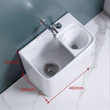 免運   落地陶瓷拖把池陽臺拖布盆衛生間墩布池洗拖把拖布池瀝水籃地拖桶