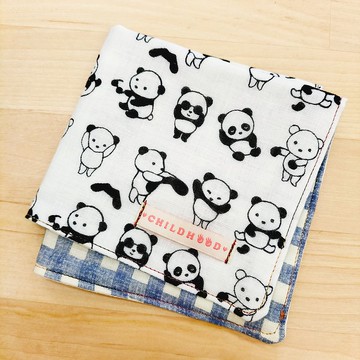 小白熊 貓熊 手帕巾 小方巾