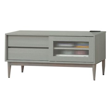 文創集 卡珊4尺推門二抽電視櫃-119x40x53cm免組