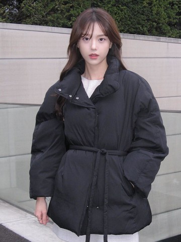 High-neck Belted Down Gown-style Jumper (OP5XMA610)