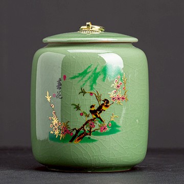 哥窯普洱裝茶葉罐陶瓷密封罐茶罐子儲存罐茶葉罐包裝盒家用