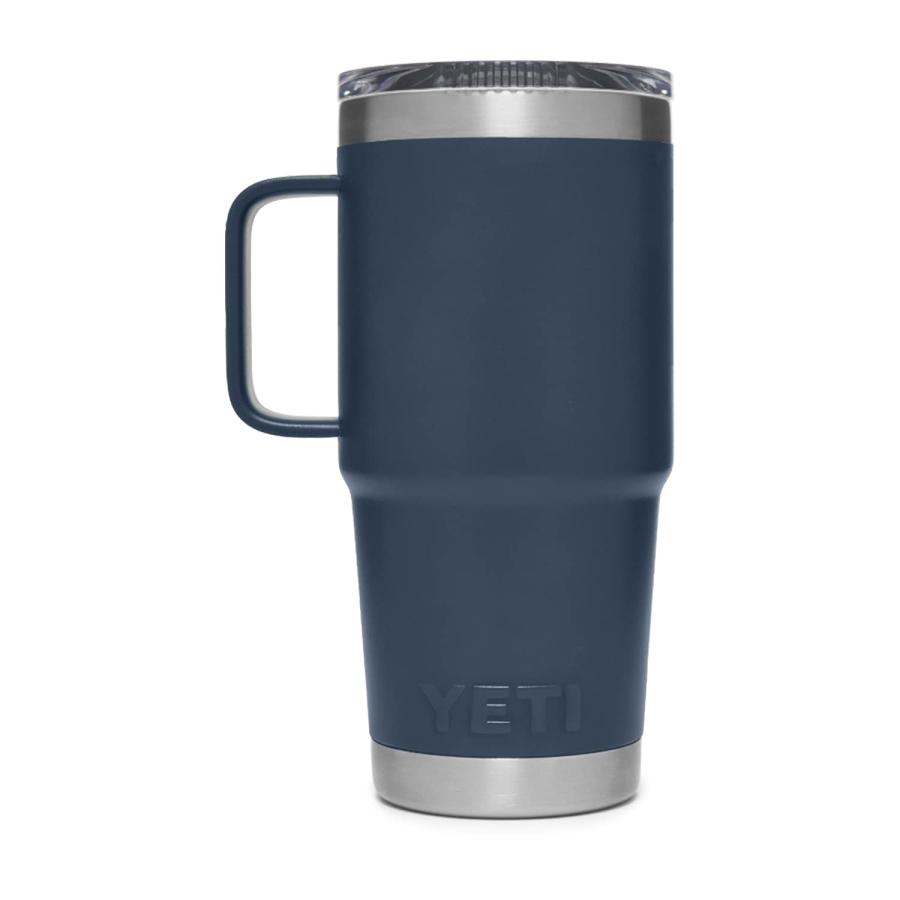 YETI Rambler 20オンス トラベルマグ ストロングホールド蓋付き 真空断熱 ステンレス製、ネイビー