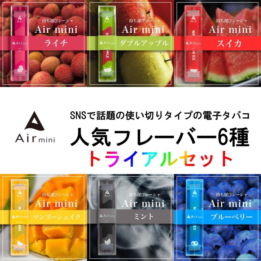 全6種お試しセット】 Airmini シーシャ エアーミニ VAPE 禁煙 電子