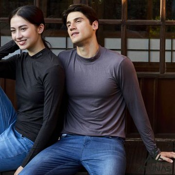 【ATUNAS 歐都納】男款熱流感抑菌立領保暖衣A1UCGZ23M深灰/MIT台灣製/彈性貼身/發熱衣/抗靜電/透氣