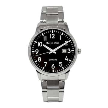 Roven Dino羅梵迪諾 純淨簡約時尚腕錶-銀黑-大-RD6112S-198B-40mm